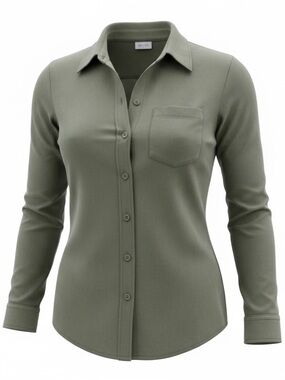 Old Navy Olive Green Button-Down Shirt with Chest Pocket